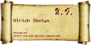 Ulrich Ibolya névjegykártya